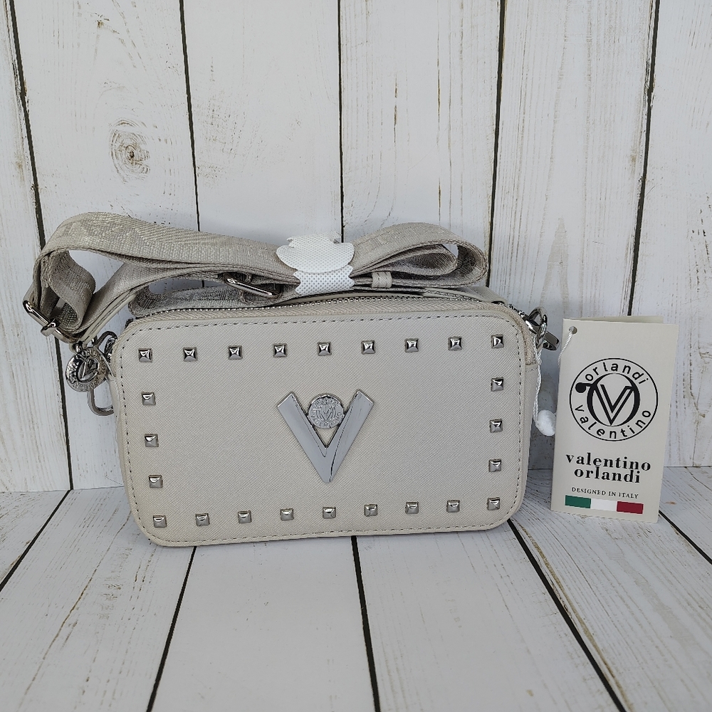 Valentino Orlandi Studded Camera Bag Crossbody Purse - Picture 4 of 10
